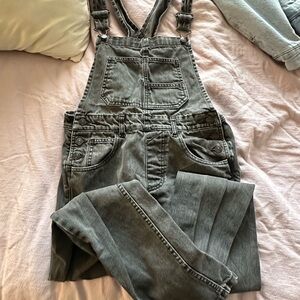 We The Free washed black Gray Denim Overalls